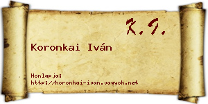 Koronkai Iván névjegykártya