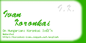 ivan koronkai business card